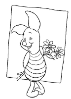 A coloring page of winnie the pooh - piglet
